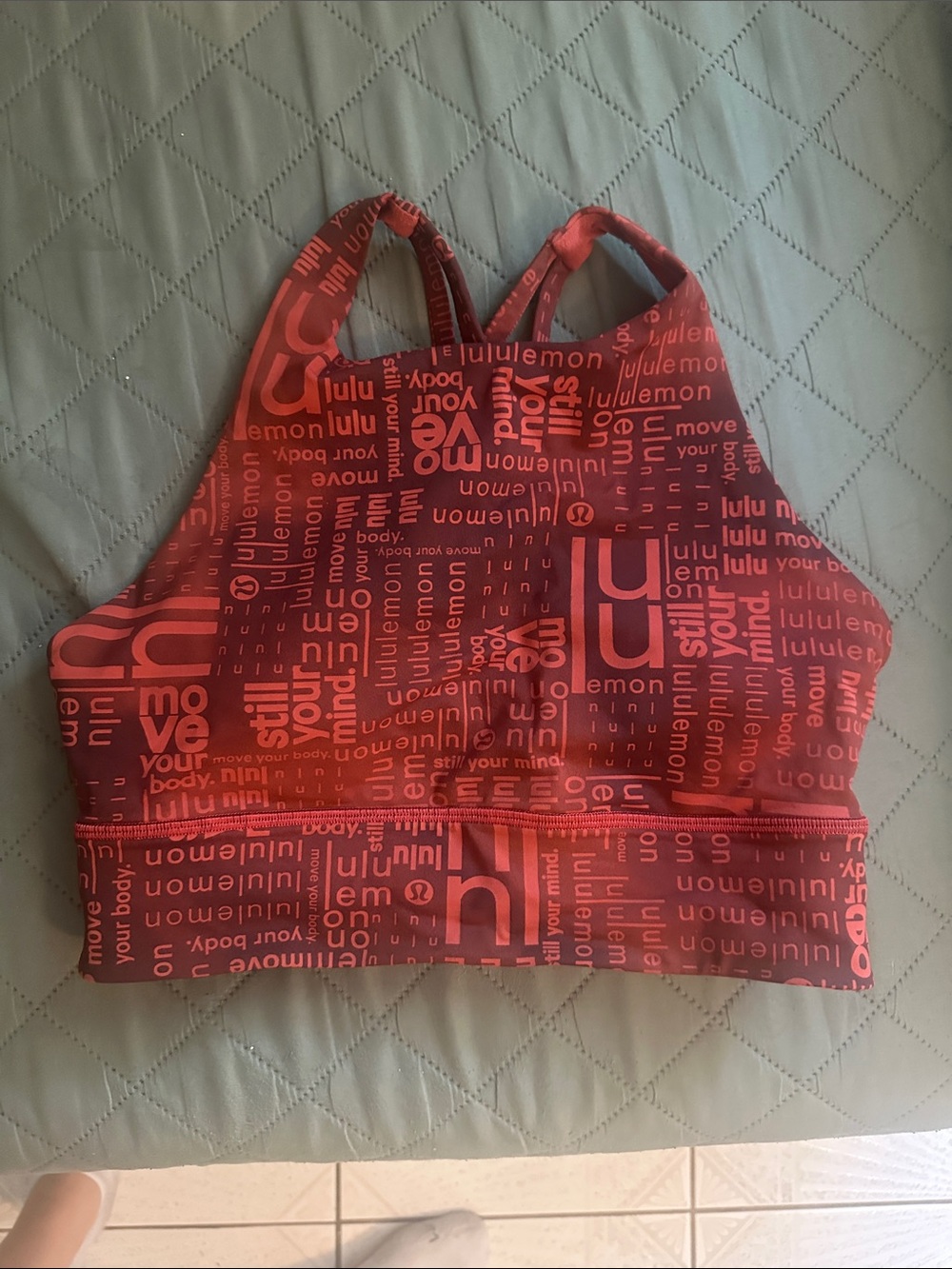 lululemon athletica Pink-Red Graphic High-Neck Swim Top